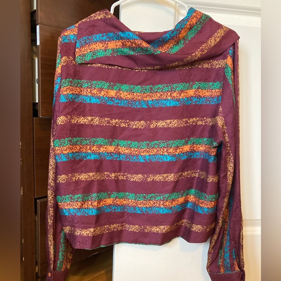 Warm silk striped blouse - Picture 4 of 6